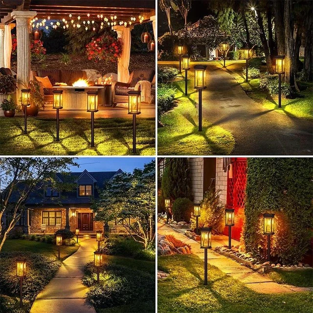 Alt view image 5 of 7 - 8 Pack Solar Garden Lights Waterproof Landscape LED Lights Outdoor Pathway Yard