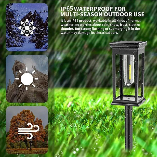 Alt view image 2 of 7 - 8 Pack Solar Garden Lights Waterproof Landscape LED Lights Outdoor Pathway Yard