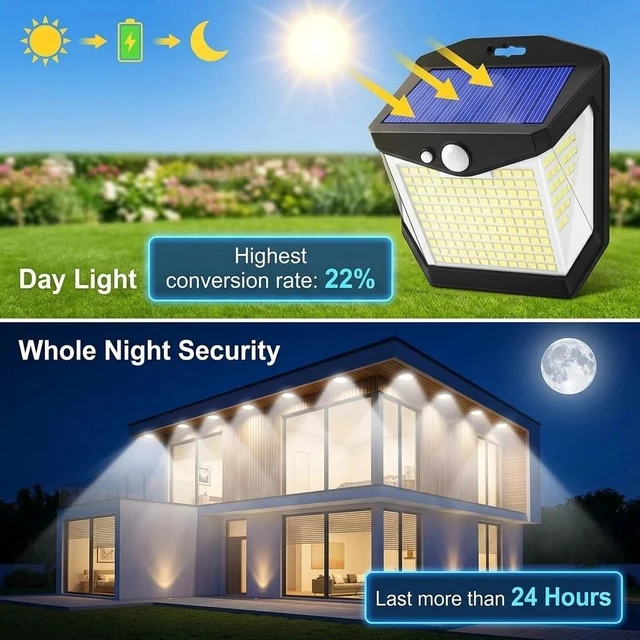 Alt view image 3 of 7 - 4 PCS Outdoor Solar Wall Light LED Motion Sensor Bright Flood Street Lamp Garage