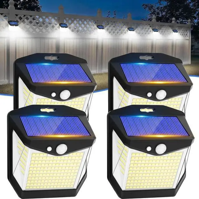 Main image of 4 PCS Outdoor Solar Wall Light LED Motion Sensor Bright Flood Street Lamp Garage