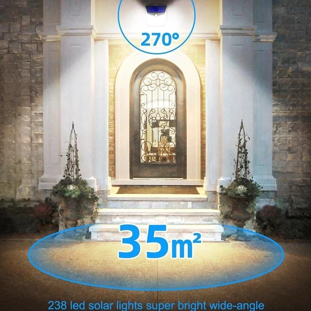 Alt view image 5 of 7 - 4 PCS Outdoor Solar Wall Light LED Motion Sensor Bright Flood Street Lamp Garage