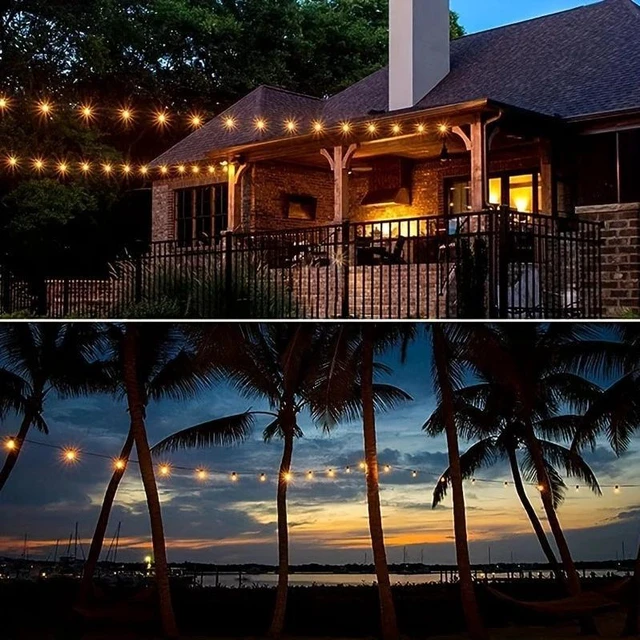 Alt view image 4 of 7 - 50FT LED String Lights Hanging Patio Edison Light for Porch Cafe Bistro Backyard