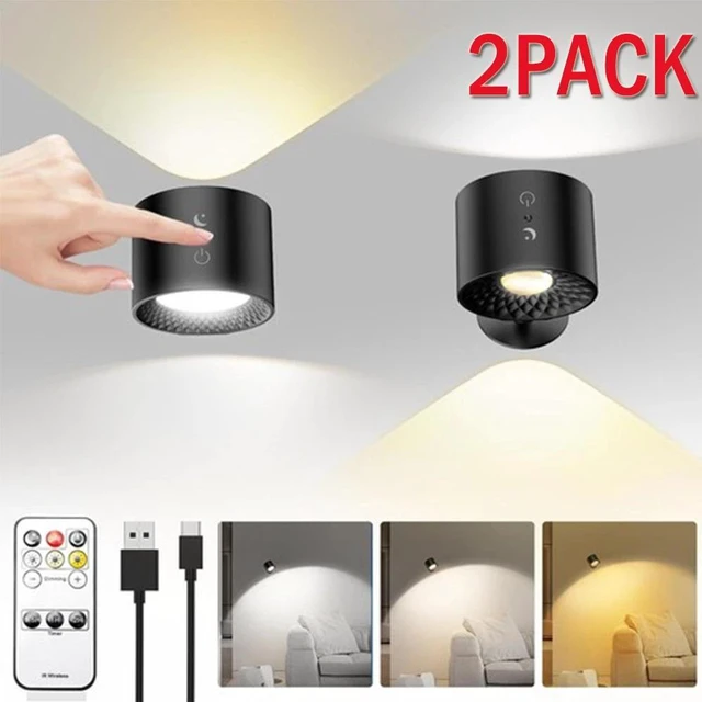 Main image of 2PCS LED Wall Sconce Up Down Night Light Dimmable Touch Indoor Lamp Rechargeable