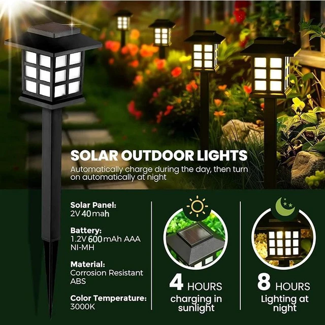 Alt view image 4 of 7 - LED Solar Garden Stake Lights Outdoor Walkway Lawn Landscape Pathway Yard Lamp