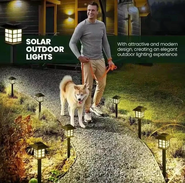 Alt view image 6 of 7 - LED Solar Garden Stake Lights Outdoor Walkway Lawn Landscape Pathway Yard Lamp