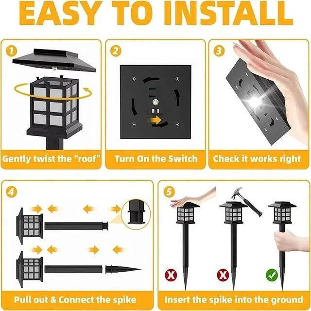 Alt view image 7 of 7 - LED Solar Garden Stake Lights Outdoor Walkway Lawn Landscape Pathway Yard Lamp