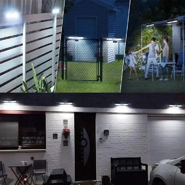Alt view image 5 of 7 - Solar Lights Outdoor Tree Clip 102LED Wall Lamp Motion Sensor Light Fence Garage
