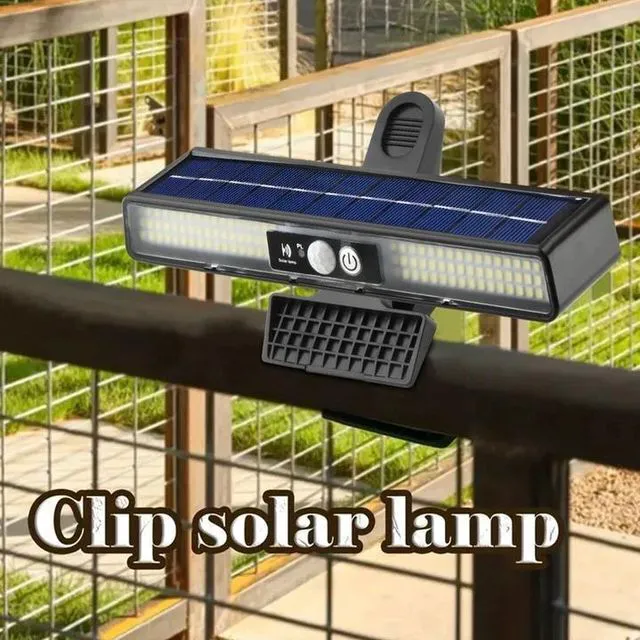 Main image of Solar Lights Outdoor Tree Clip 102LED Wall Lamp Motion Sensor Light Fence Garage