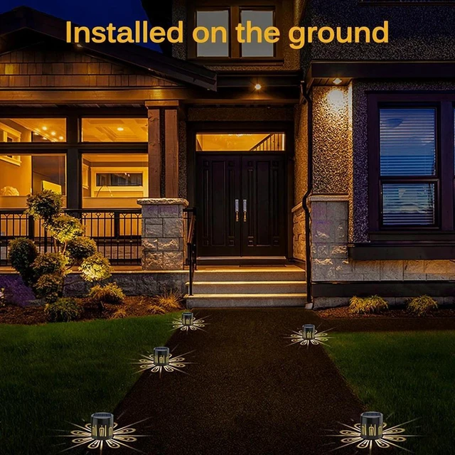 Alt view image 4 of 7 - 4PCS Solar Fence Wall Lights Outdoor Waterproof LED Step Deck Garden Warm White