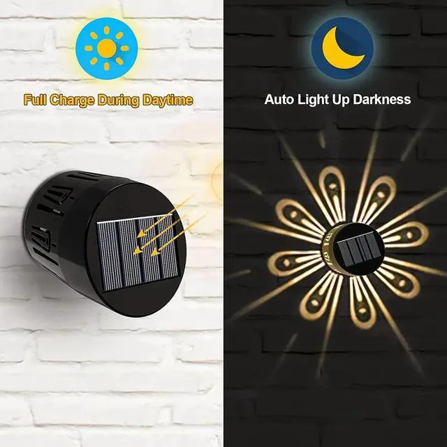 Alt view image 5 of 7 - 4PCS Solar Fence Wall Lights Outdoor Waterproof LED Step Deck Garden Warm White