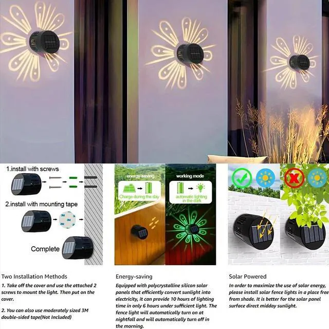 Alt view image 7 of 7 - 4PCS Solar Fence Wall Lights Outdoor Waterproof LED Step Deck Garden Warm White