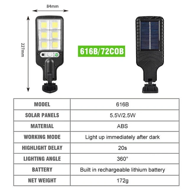 Alt view image 4 of 7 - 990000LM LED Solar Street Light Commercial Dusk To Dawn Outdoor Road Wall Lamp