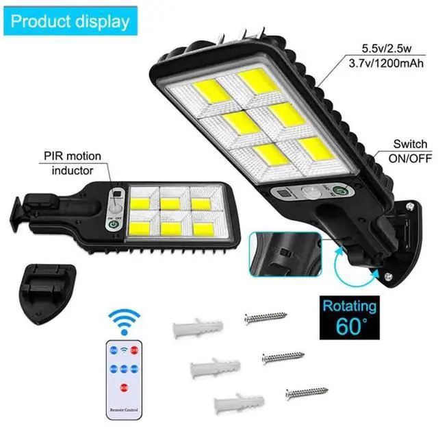 Alt view image 2 of 7 - 990000LM LED Solar Street Light Commercial Dusk To Dawn Outdoor Road Wall Lamp