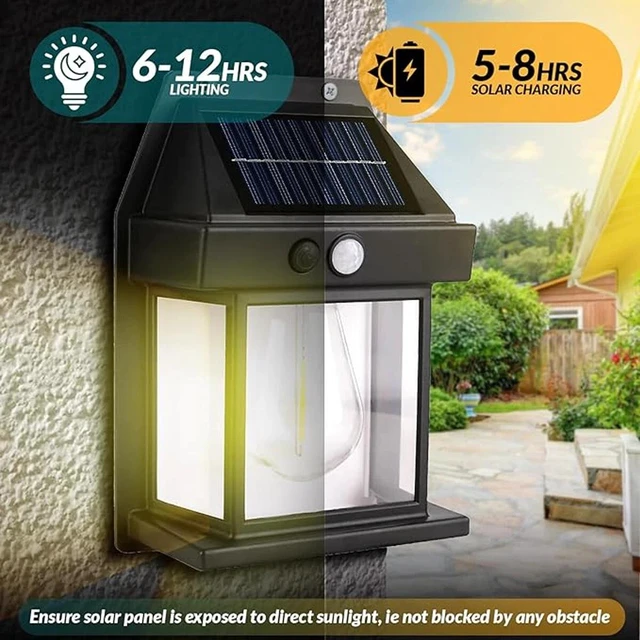 Alt view image 3 of 7 - 2 pcs LED Wall Light Solar Power Outdoor Indoor Garden Yard Shed Lamp