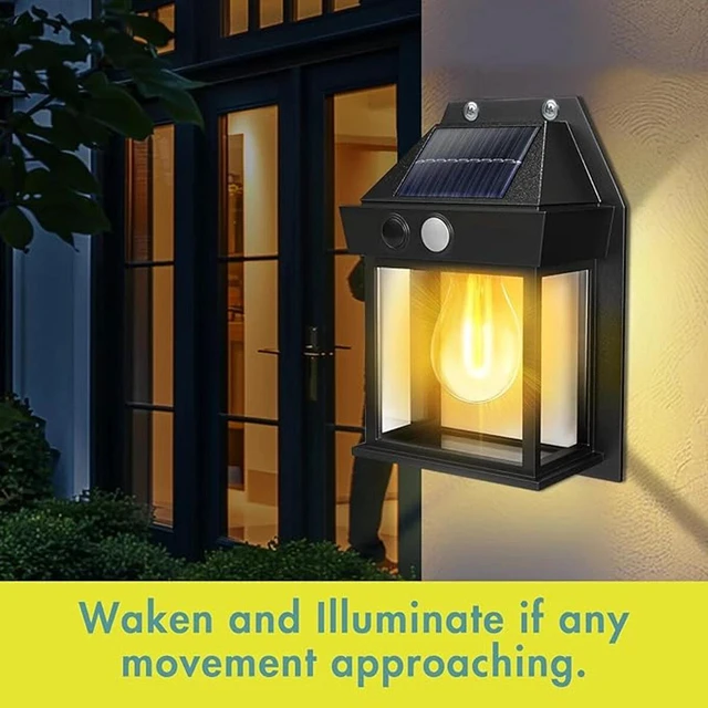 Alt view image 6 of 7 - 2 pcs LED Wall Light Solar Power Outdoor Indoor Garden Yard Shed Lamp