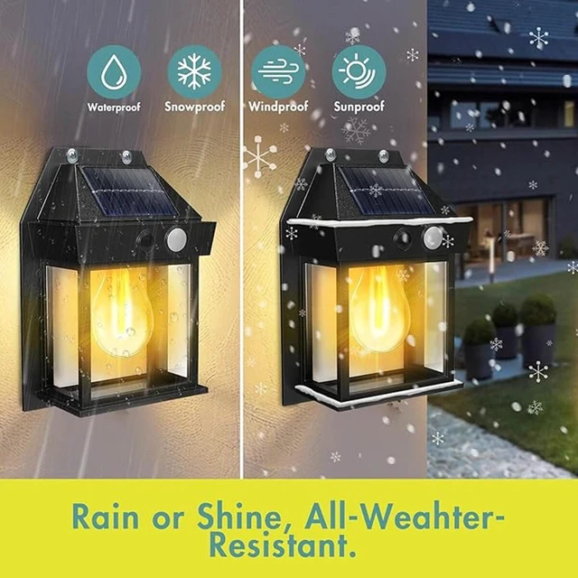 Alt view image 4 of 7 - 2 pcs LED Wall Light Solar Power Outdoor Indoor Garden Yard Shed Lamp