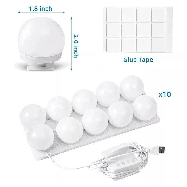 Alt view image 5 of 7 - LED Vanity Lights For Mirror, Hollywood Style Vanity Lights With 10 Dimmable