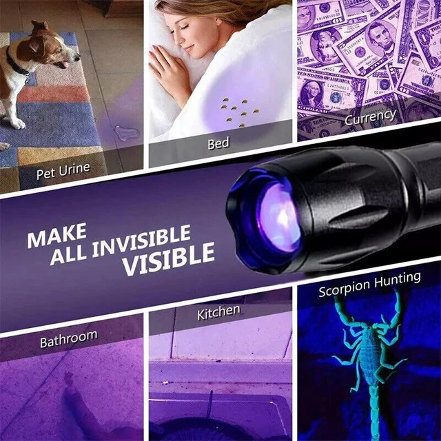 Alt view image 2 of 7 - Super Bright 120000lm UV Torch Ultra Violet Flashlight Blacklight Light Lamp LED