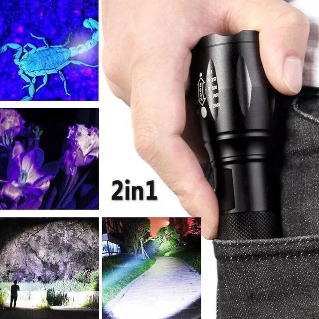 Alt view image 3 of 7 - Super Bright 120000lm UV Torch Ultra Violet Flashlight Blacklight Light Lamp LED