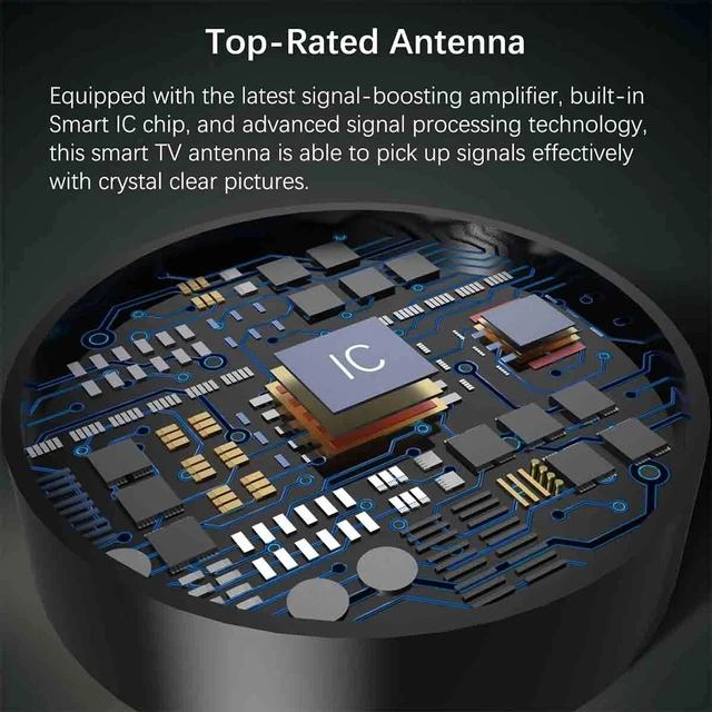 Alt view image 3 of 7 - 5600 Miles Digital TV Antenna 1080P 4K Waterproof HDTV Amplified Outdoor Indoor