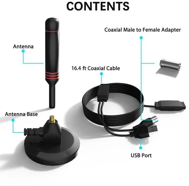 Alt view image 6 of 7 - 5600 Miles Digital TV Antenna 1080P 4K Waterproof HDTV Amplified Outdoor Indoor