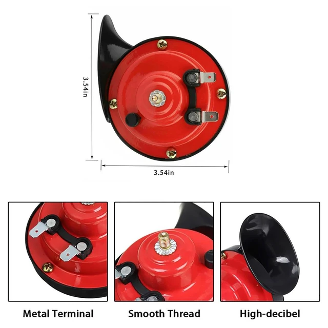 Alt view image 3 of 7 - 2 Pack 12V High Low Tone Universal Fit Super Loud Car Horn