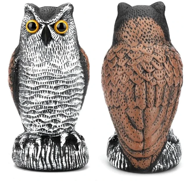 Alt view image 5 of 7 - Owl Decoy Statue Protect Garden Yard Scare Birds Away Pigeon Repellent Scarecrow