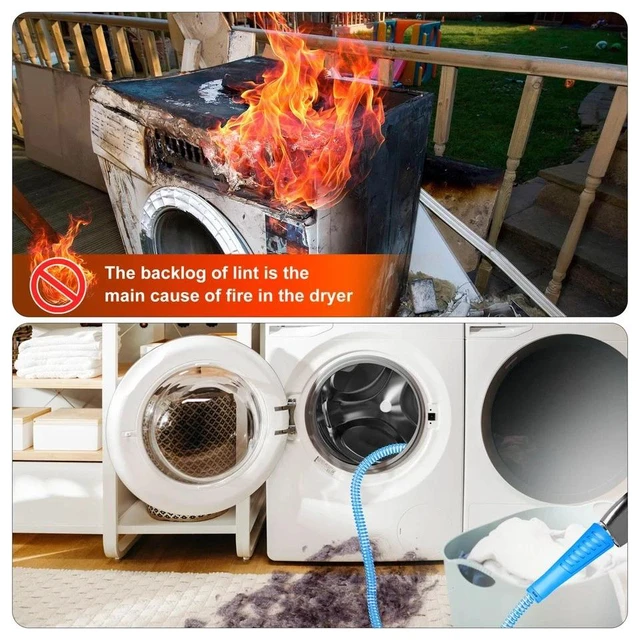 Alt view image 2 of 7 - 3x Dryer Vent Cleaner Kit Vacuum Hose Attachment Brush Lint Remover Power Washer