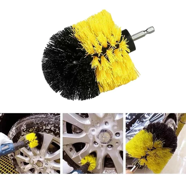 Alt view image 6 of 7 - 3 Pack Auto Car Detailing Drill Brush Wash Cleaning Kit for Automotive interior