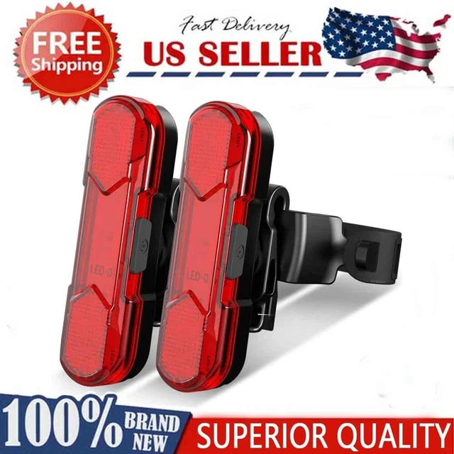 Main image of 2 Sets USB Rechargeable LED Bicycle Headlight Bike Front Rear Lamp Cycling US