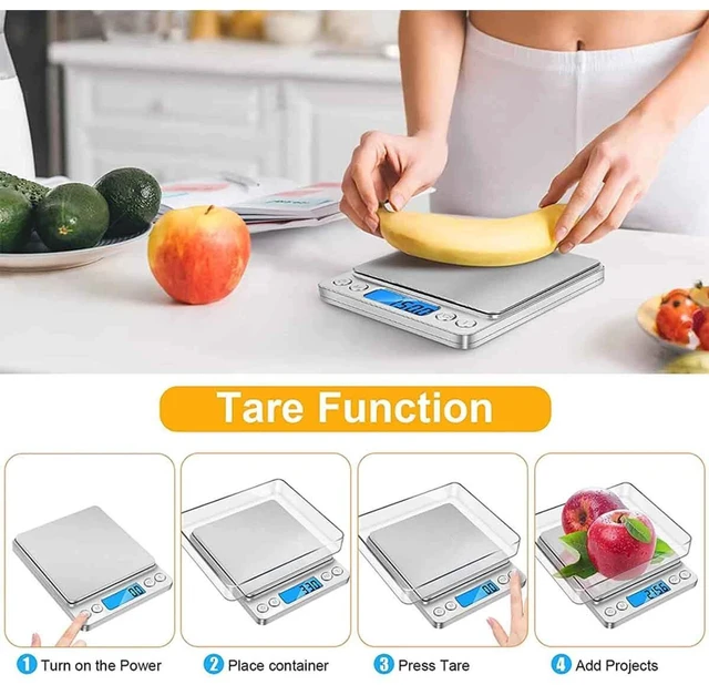 Alt view image 3 of 7 - Digital Scale 3000g x 0.1g Kitchen Food Diet Electronic Weight Balance
