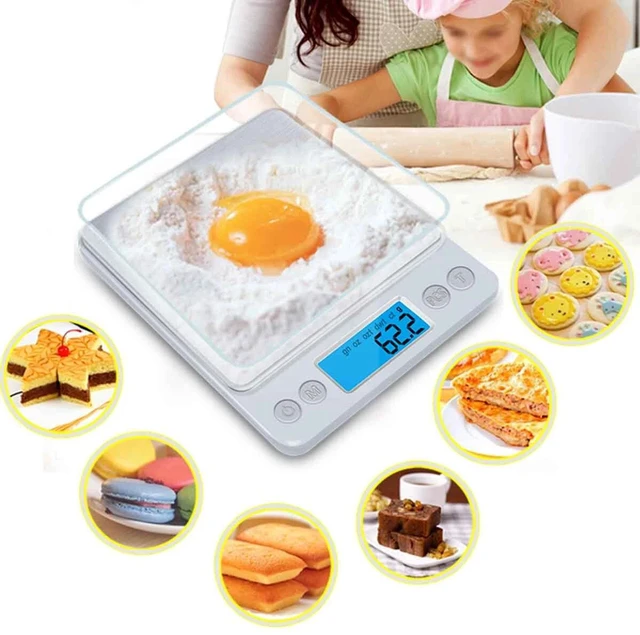 Alt view image 5 of 7 - Digital Scale 3000g x 0.1g Kitchen Food Diet Electronic Weight Balance