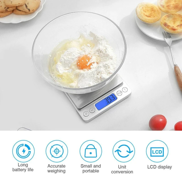 Alt view image 4 of 7 - Digital Scale 3000g x 0.1g Kitchen Food Diet Electronic Weight Balance