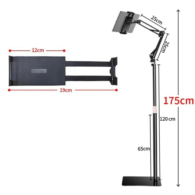 Alt view image 7 of 7 - Universal 360° Tablet Holder Floor Stand Clamp Adjustable