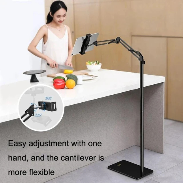 Alt view image 2 of 7 - Universal 360° Tablet Holder Floor Stand Clamp Adjustable