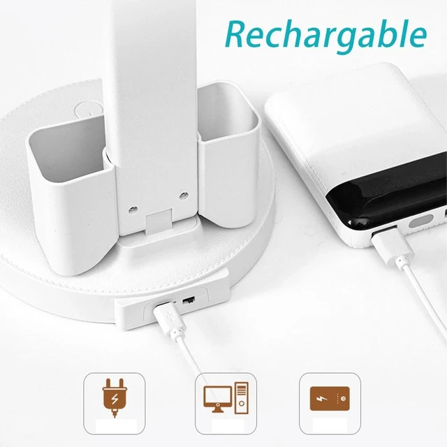 Alt view image 5 of 7 - Dimmable LED Desk Light Touch Sensor Table Bedside Reading Lamp USB Rechargeable