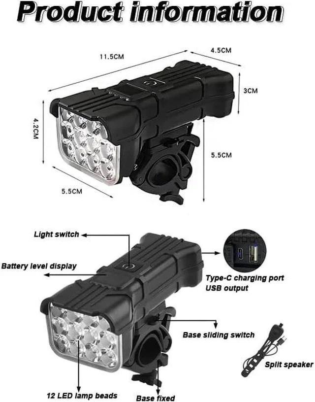 Alt view image 3 of 7 - 40000LM Rechargeable LED MTB Bicycle Light Racing Bike Front Rear Headlight