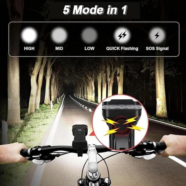 Alt view image 4 of 7 - 40000LM Rechargeable LED MTB Bicycle Light Racing Bike Front Rear Headlight