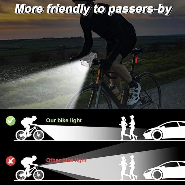 Alt view image 5 of 7 - 40000LM Rechargeable LED MTB Bicycle Light Racing Bike Front Rear Headlight