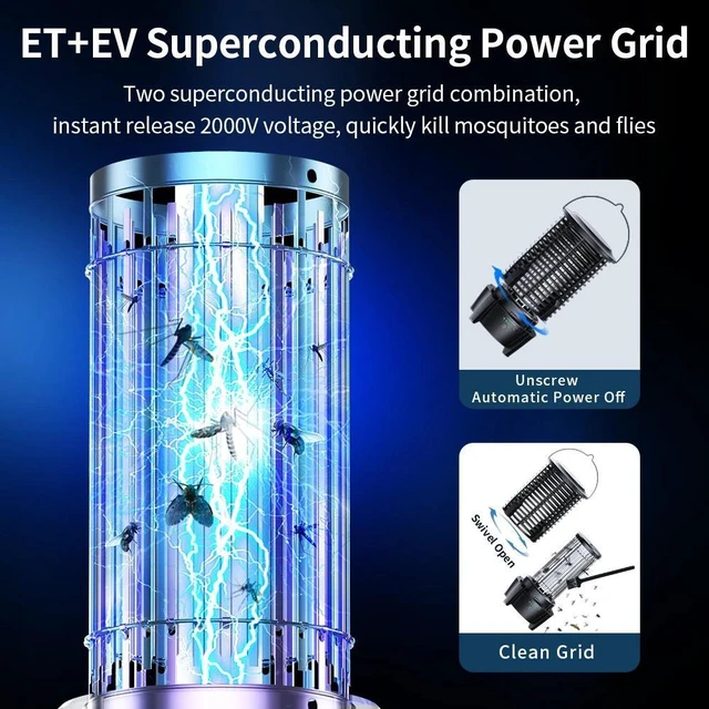 Alt view image 3 of 7 - Electric Mosquito Insect Fly Bug Zapper Killer LED Light Trap Lamp Rechargeable