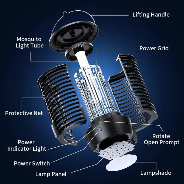 Alt view image 6 of 7 - Electric Mosquito Insect Fly Bug Zapper Killer LED Light Trap Lamp Rechargeable