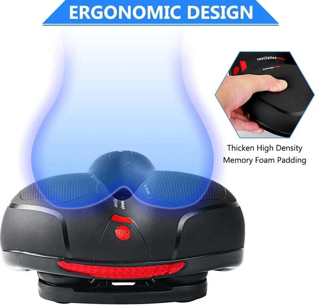 Alt view image 6 of 7 - Bike Bicycle Saddle Seat Gel Cushion Sporty Soft Comfort Pad With LED Taillight