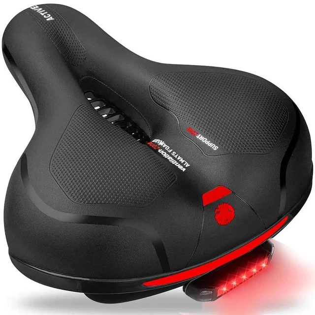 Main image of Bike Bicycle Saddle Seat Gel Cushion Sporty Soft Comfort Pad With LED Taillight