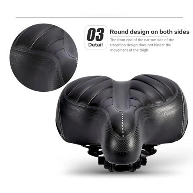 Alt view image 4 of 7 - Comfort Wide Big Bum Soft Gel E-bike Bicycle Saddle Seat Air Cushion Gel Pad