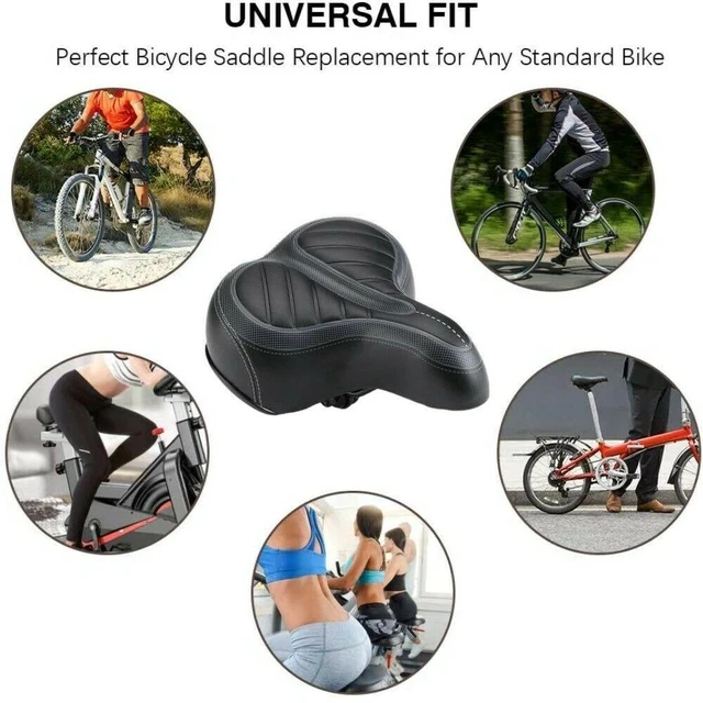 Alt view image 7 of 7 - Comfort Wide Big Bum Soft Gel E-bike Bicycle Saddle Seat Air Cushion Gel Pad