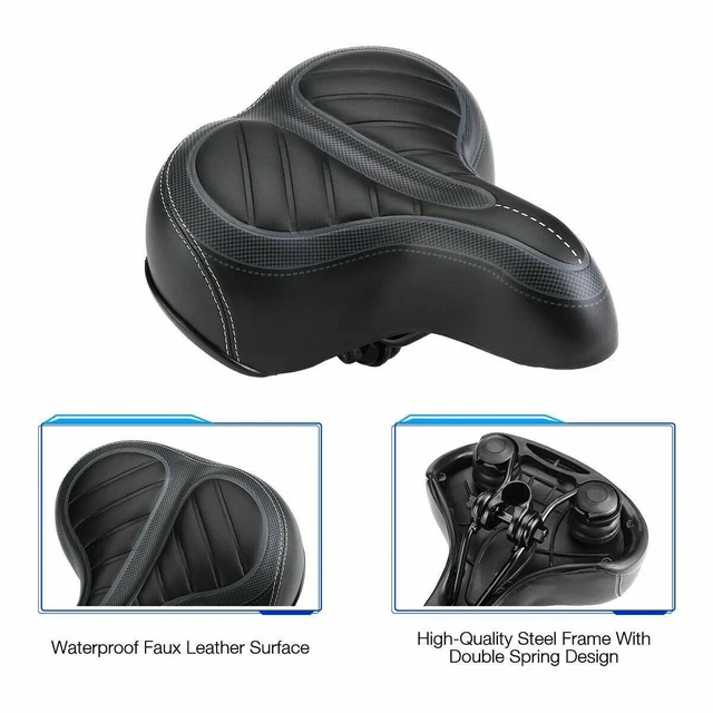 Alt view image 5 of 7 - Comfort Wide Big Bum Soft Gel E-bike Bicycle Saddle Seat Air Cushion Gel Pad