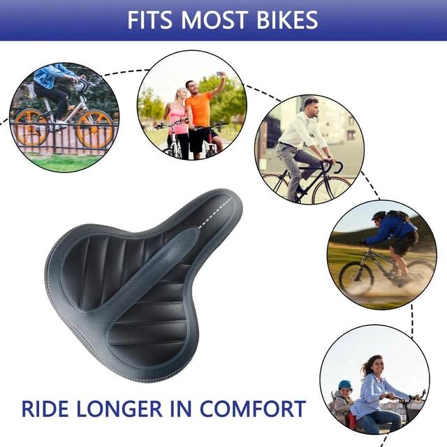 Alt view image 3 of 7 - Comfort Wide Big Bum Soft Gel E-bike Bicycle Saddle Seat Air Cushion Gel Pad