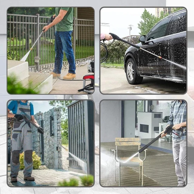 Alt view image 7 of 7 - 4000PSI High Pressure Car Power Washer Spray Gun Wand Lance Nozzle Tips Hose Kit