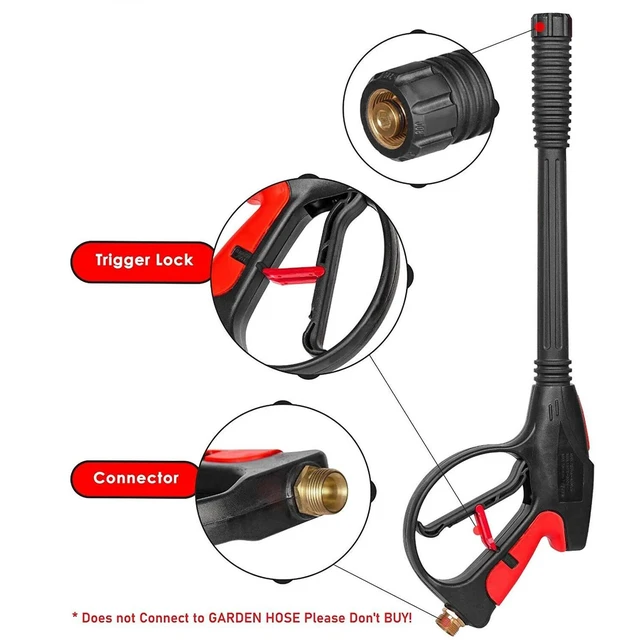 Alt view image 4 of 7 - 4000PSI High Pressure Car Power Washer Spray Gun Wand Lance Nozzle Tips Hose Kit