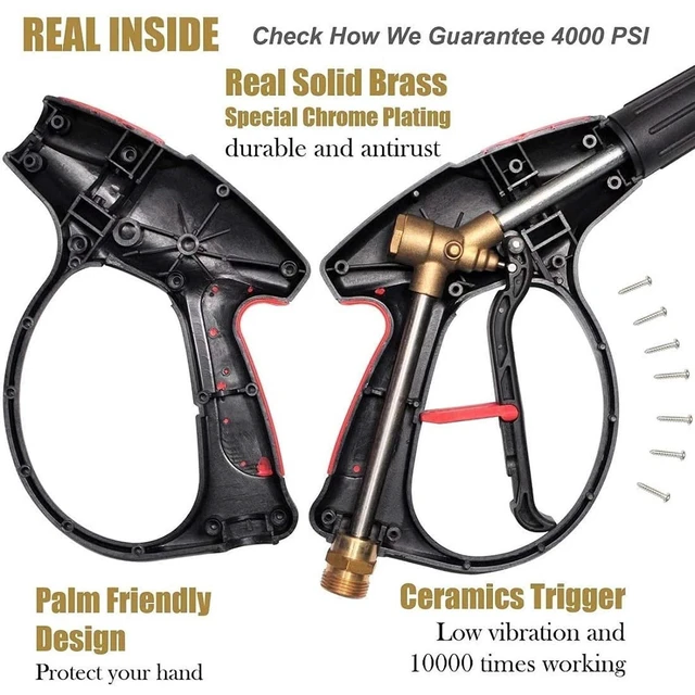 Alt view image 3 of 7 - 4000PSI High Pressure Car Power Washer Spray Gun Wand Lance Nozzle Tips Hose Kit